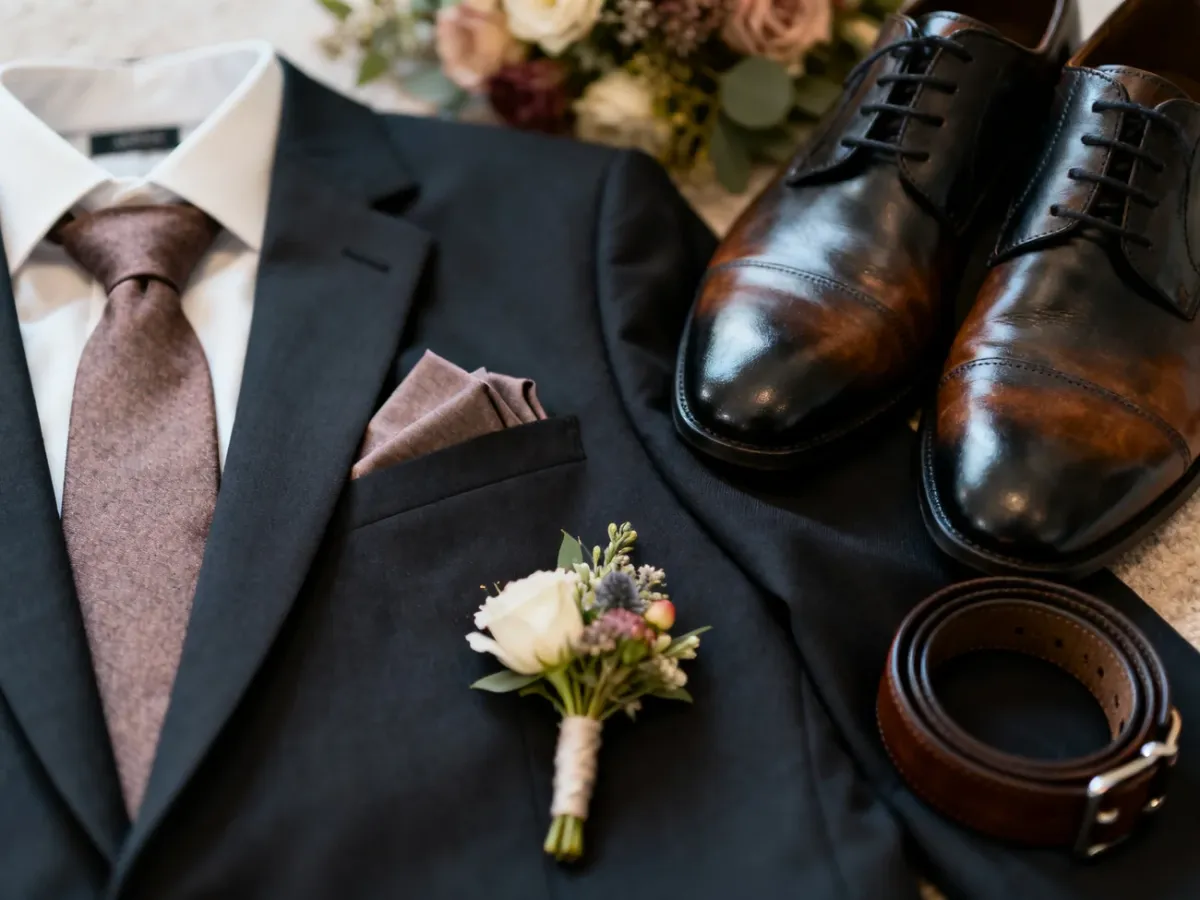 Eleganckie dodatki drużby dopasowane do kolorystyki wesela