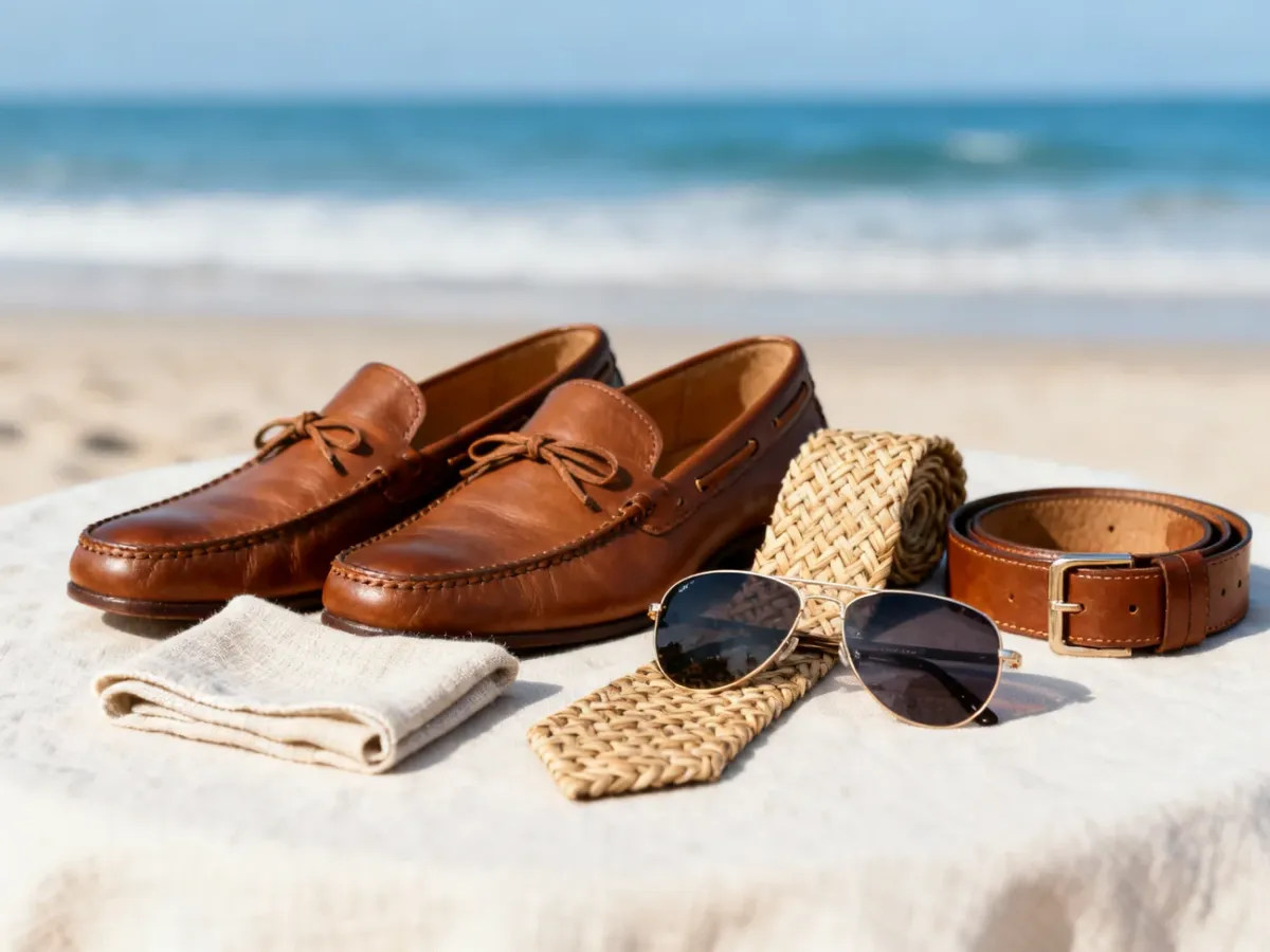 Dodatki do lekkiej stylizacji pana młodego na plażę